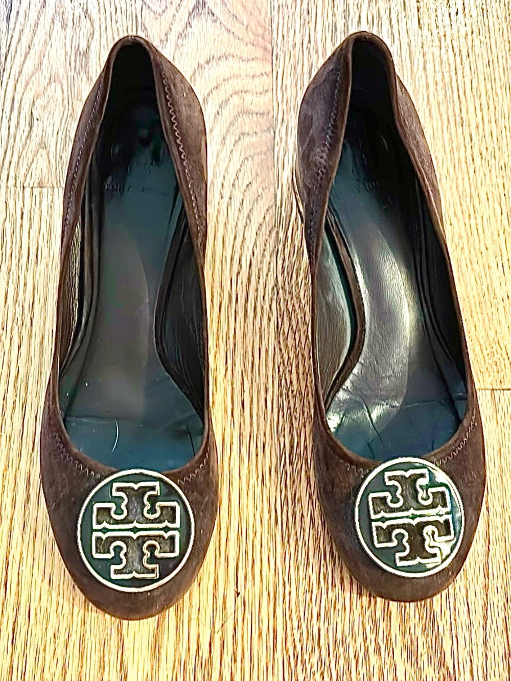 Tory Burch brown suede heels. Size 10. - Picture 2 of 6